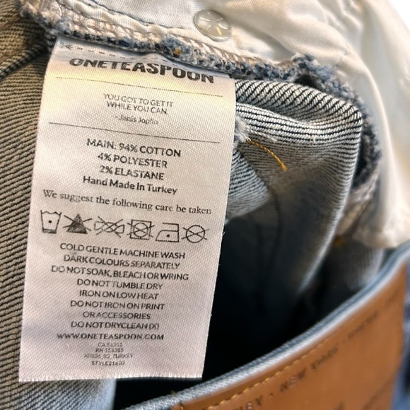 One Teaspoon Freebirds High Waist Stretch Skinny Denim Jeans- Size 30 - Picture 10 of 13